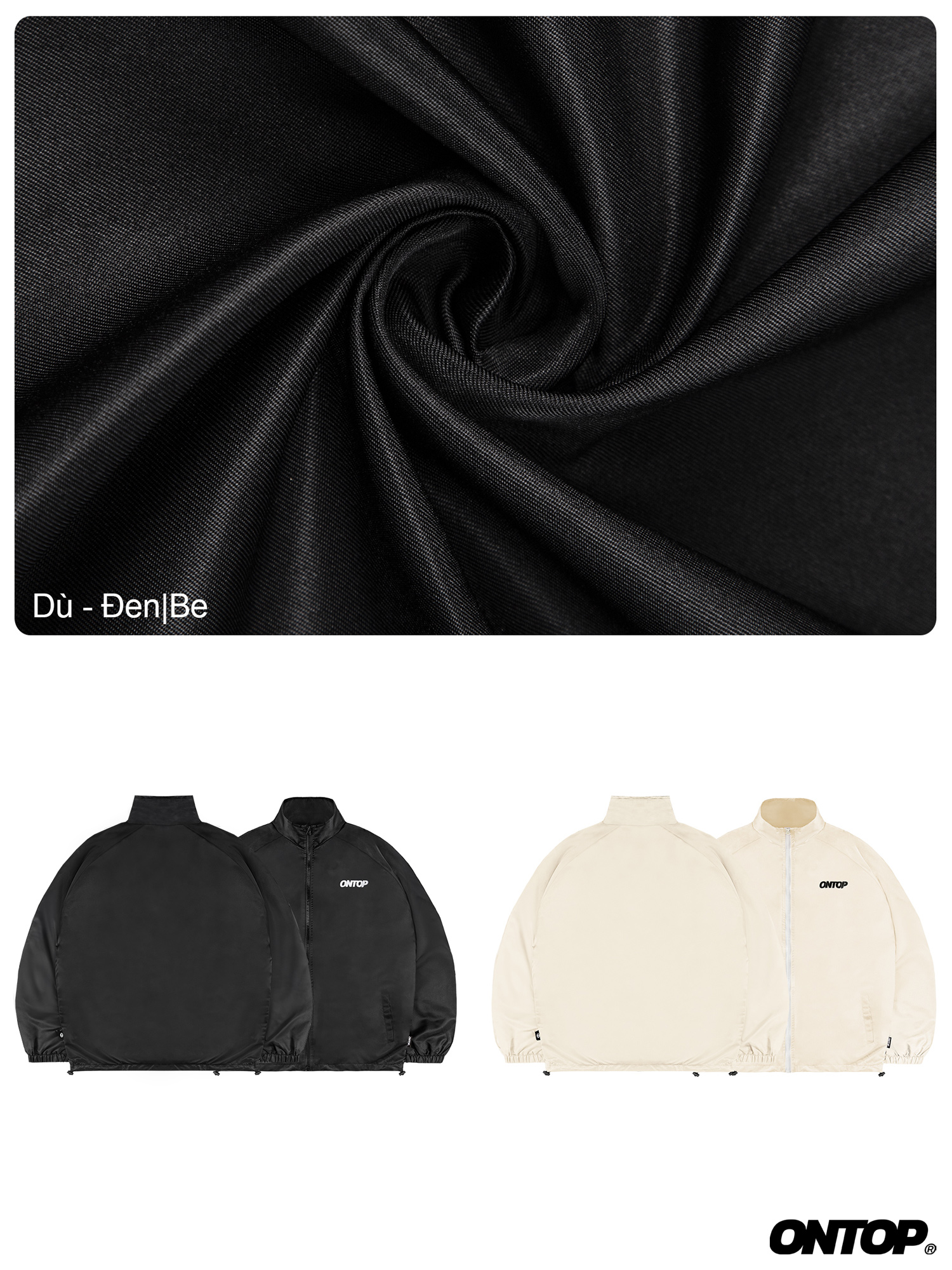 Áo khoác dù màu be ONTOP