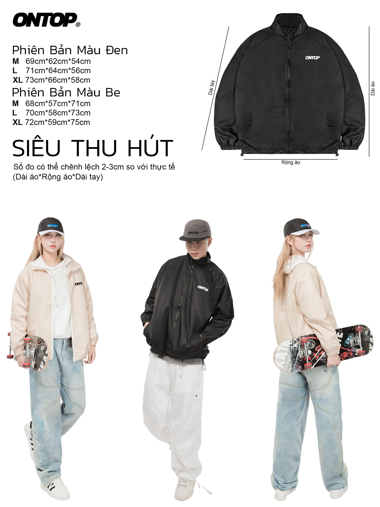 Áo khoác gió cổ đứng ONTOP
