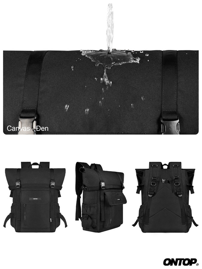 balo basic đen canvas ONTOP
