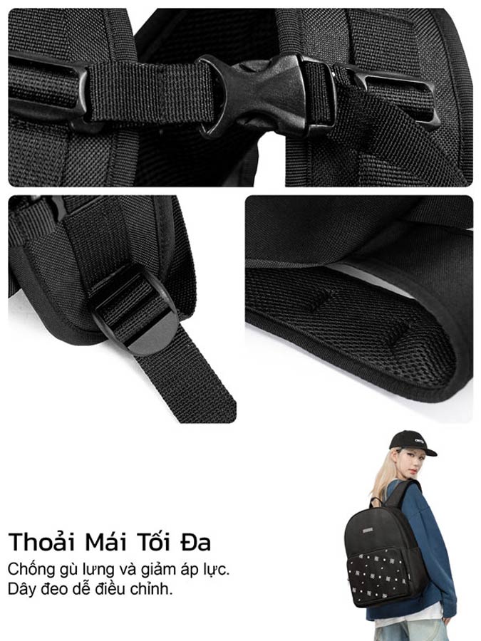 Balo canvas họa tiết ONTOP