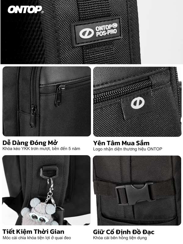 Balo canvas phối da local brand ONTOP Material Backpack Pos-Pro