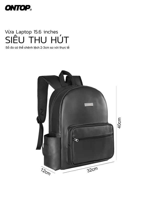 Balo da đen nhiều ngăn kháng nước local brand Ontop
