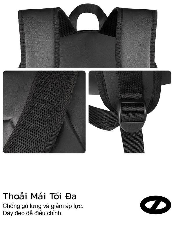 Balo da đen nhiều ngăn kháng nước local brand Ontop