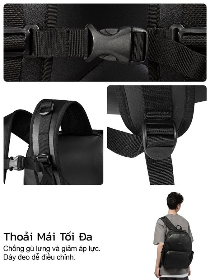 Balo da đen trơn ONTOP