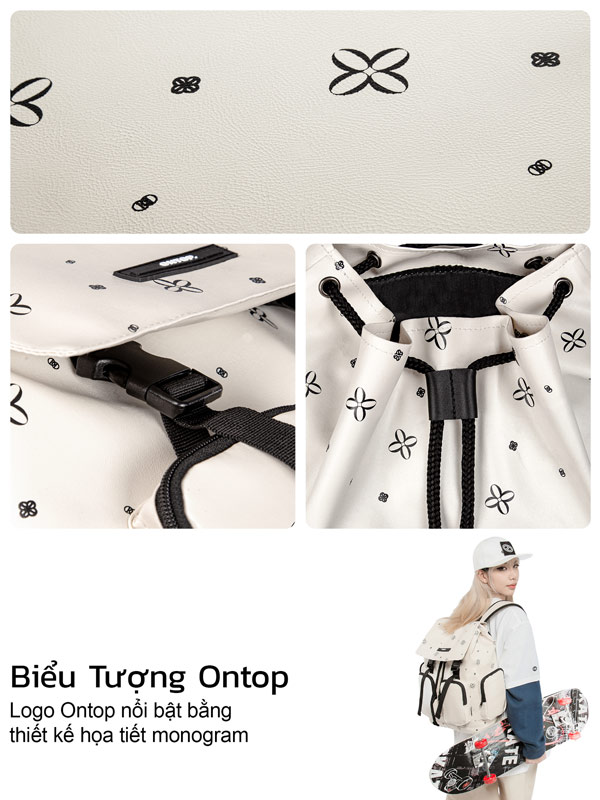Balo da local brand nắp gập ONTOP