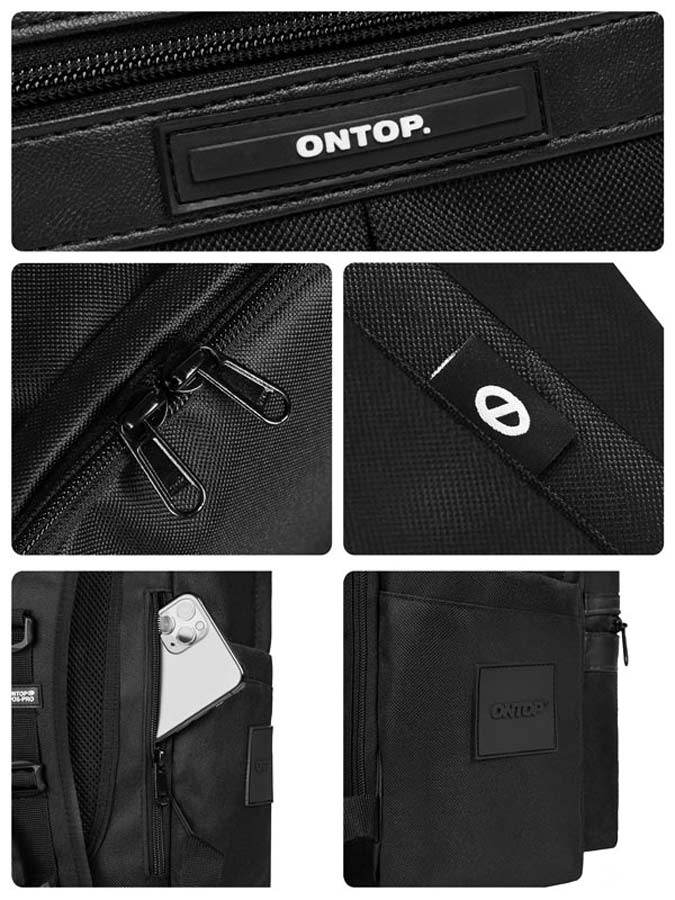 balo đen trơn canvas ONTOP