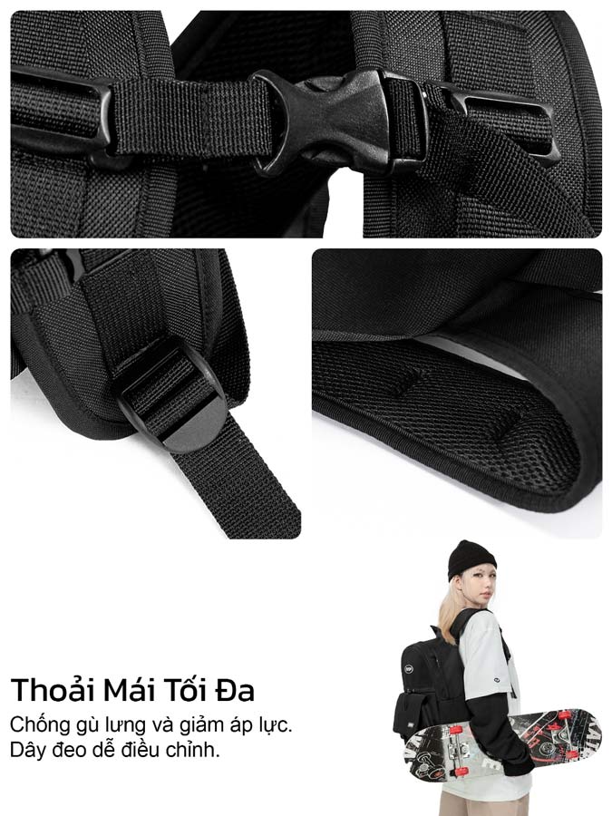 Balo đi học màu đen ONTOP