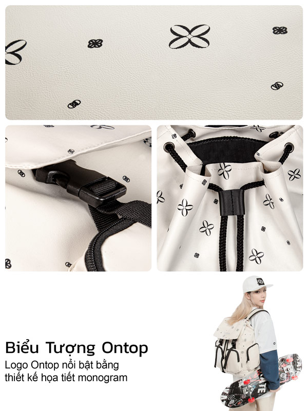 Balo nắp gập hoạ tiết ONTOP