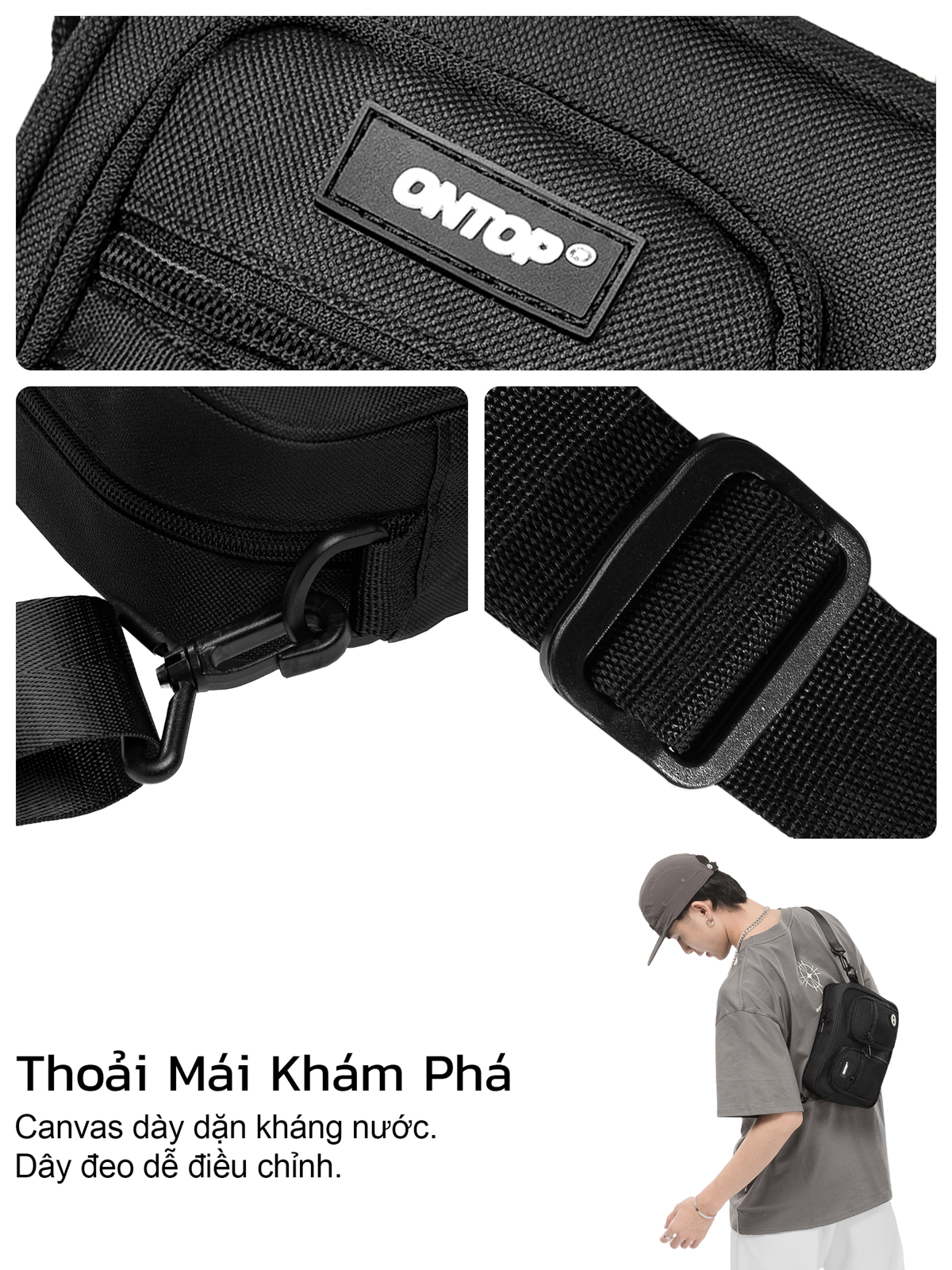Túi canvas đeo chéo Ontop