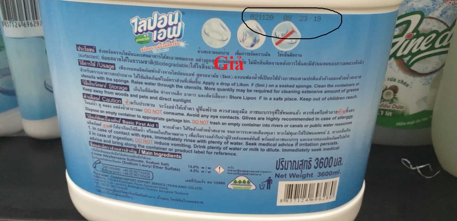 Phân biệt nước rửa bát Thái Lan thật và giả