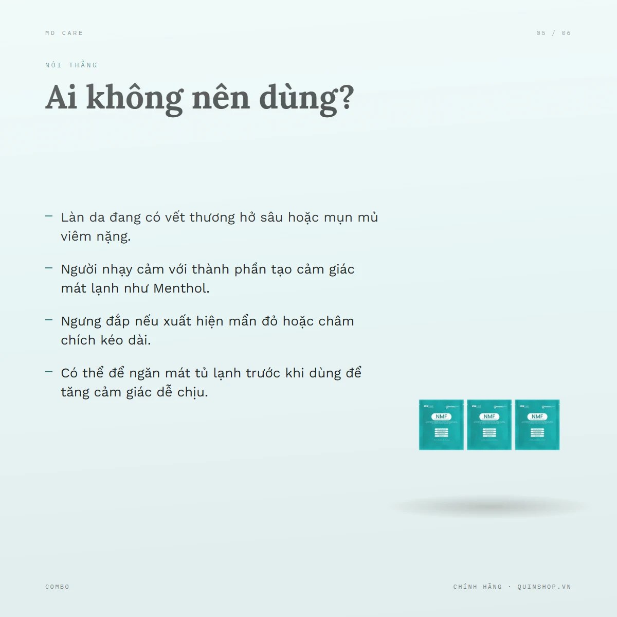 Combo 10 Mặt Nạ MD Care NMF Skin Protection Premium Mask — Những ai không nên sử dụng?