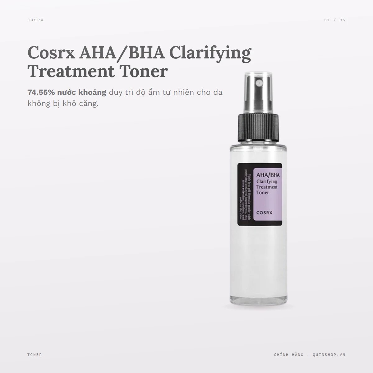 Nước Hoa Hồng Cosrx AHA BHA Clarifying Treatment Toner