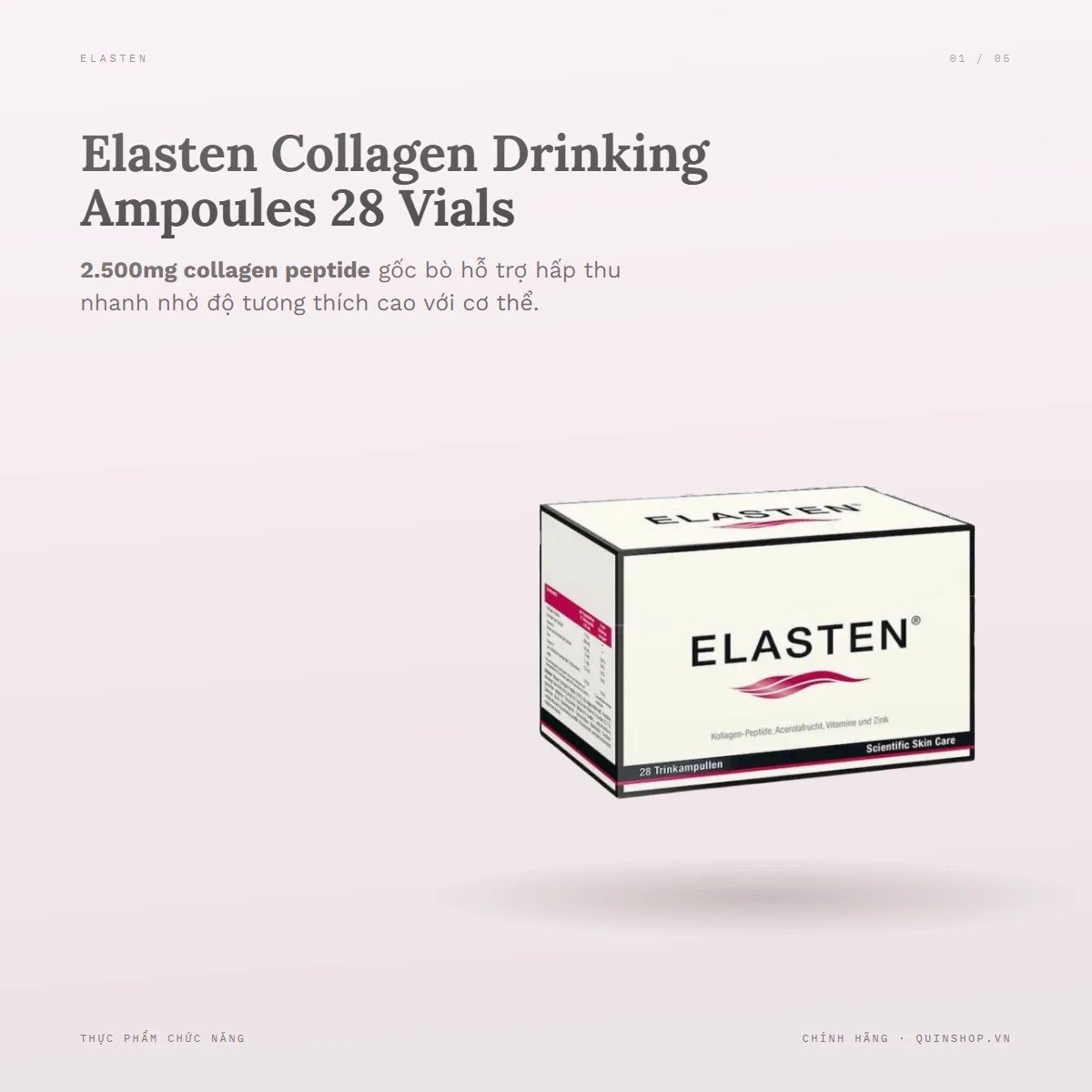 Hộp 28 Ống Collagen Dạng Nước Elasten