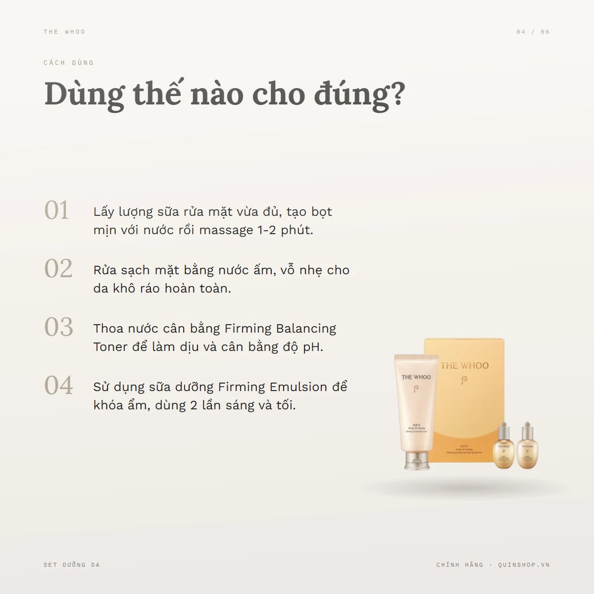 Hộp 3 Món The Whoo Gong Jin Hyang Clarifying Cleansing Foam Special Set — Dùng vào buổi nào và bao lâu một lần?