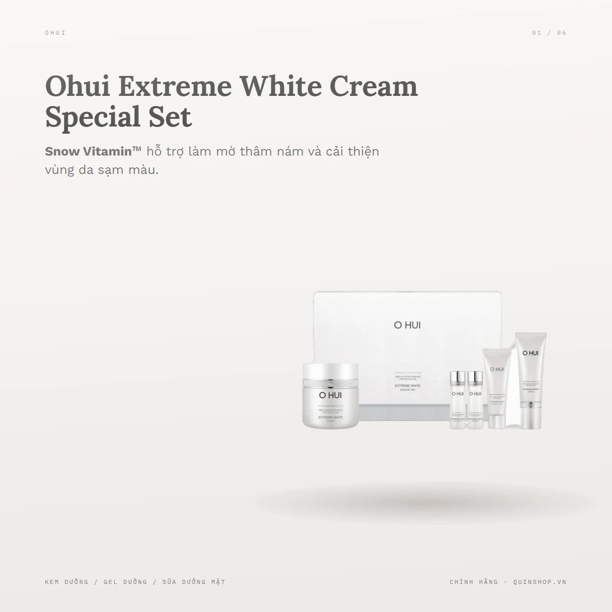 Hộp Kem Dưỡng Ohui Extreme White Cream Special Set