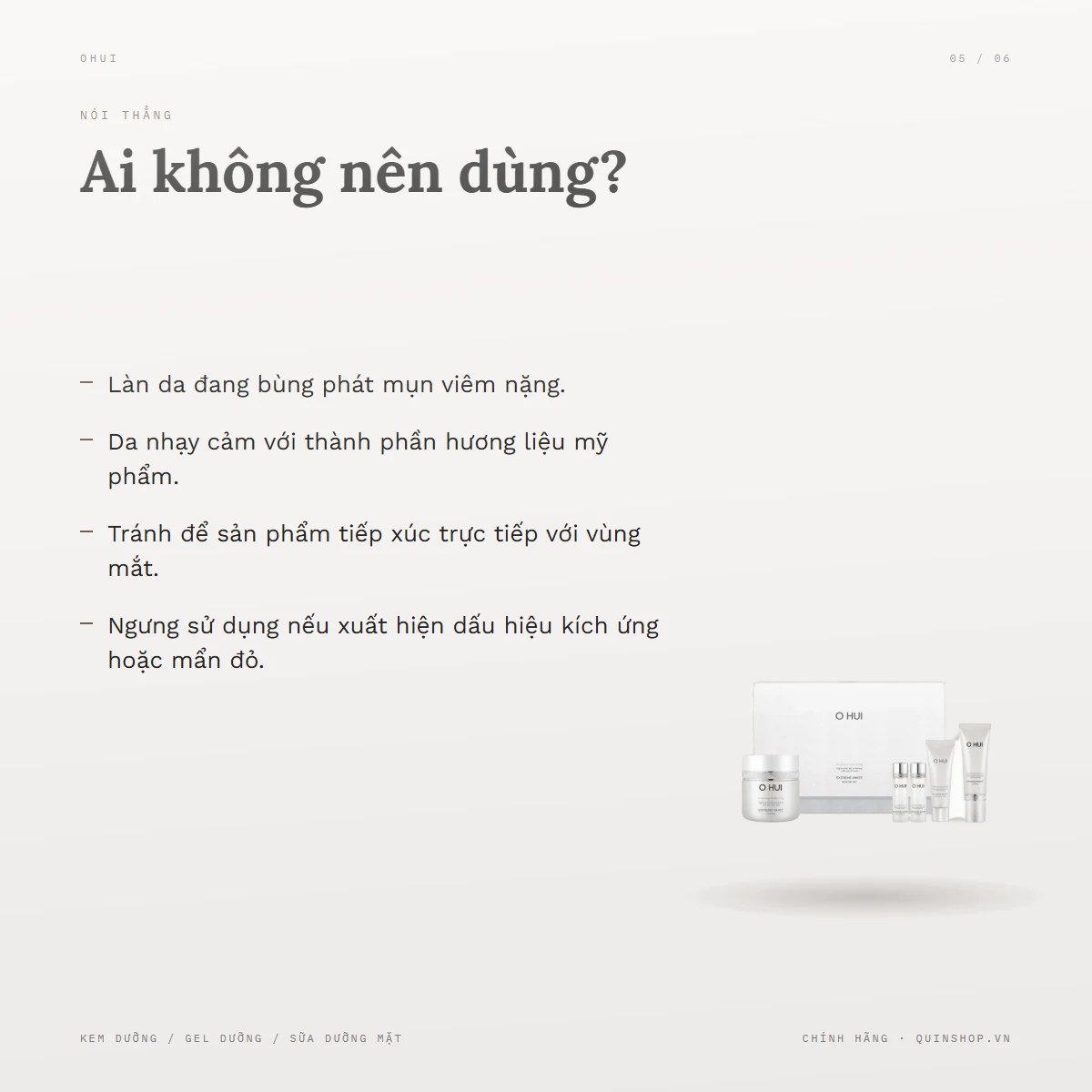 Hộp Kem Dưỡng Ohui Extreme White Cream Special Set — Ai không nên dùng bộ sản phẩm này?