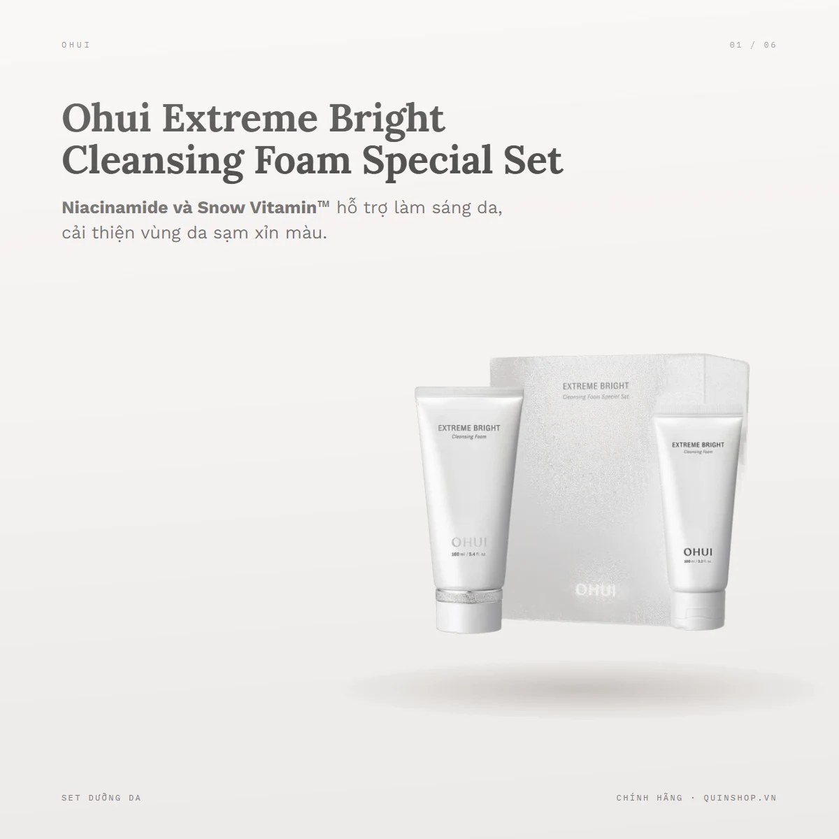 Hộp Sữa Rửa Mặt Ohui Extreme Bright Cleansing Foam Special Set