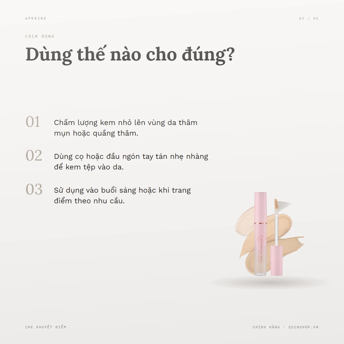 Kem Che Khuyết Điểm Aperire Daydream Cover Tip Concealer — Dùng vào buổi nào và bao lâu một lần?