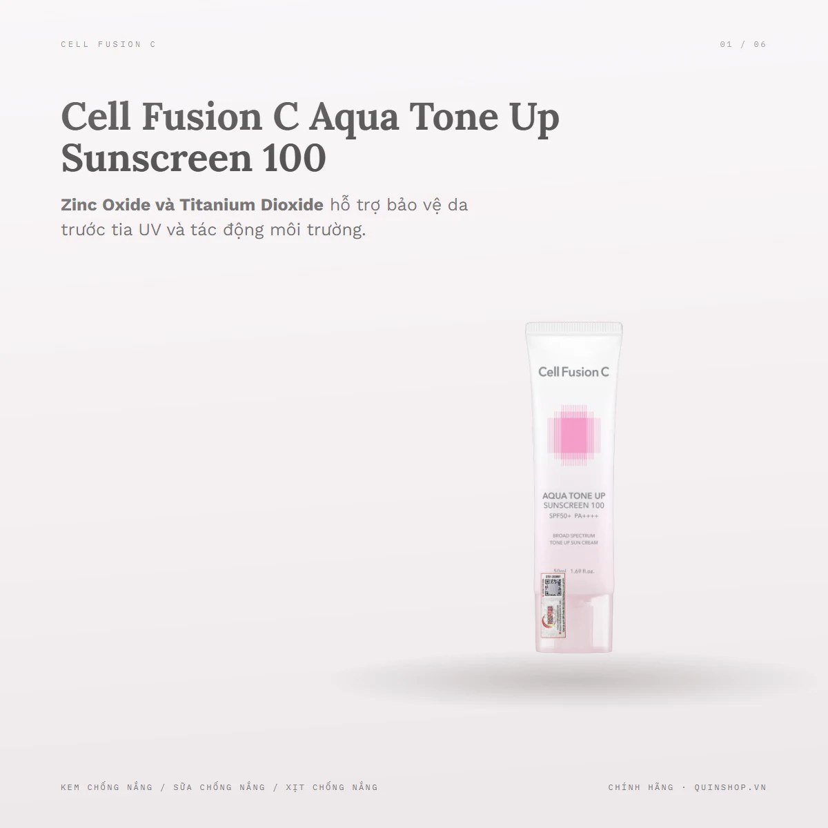 Kem Chống Nắng Cell Fusion C Aqua Tone Up Suncreen 100