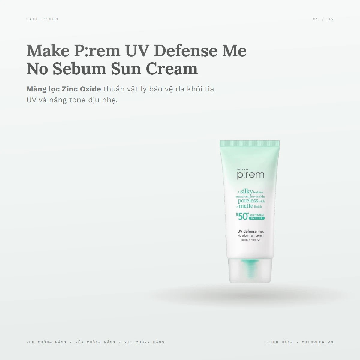 Kem Chống Nắng Make P:rem UV Defense Me No Sebum Sun Cream 2