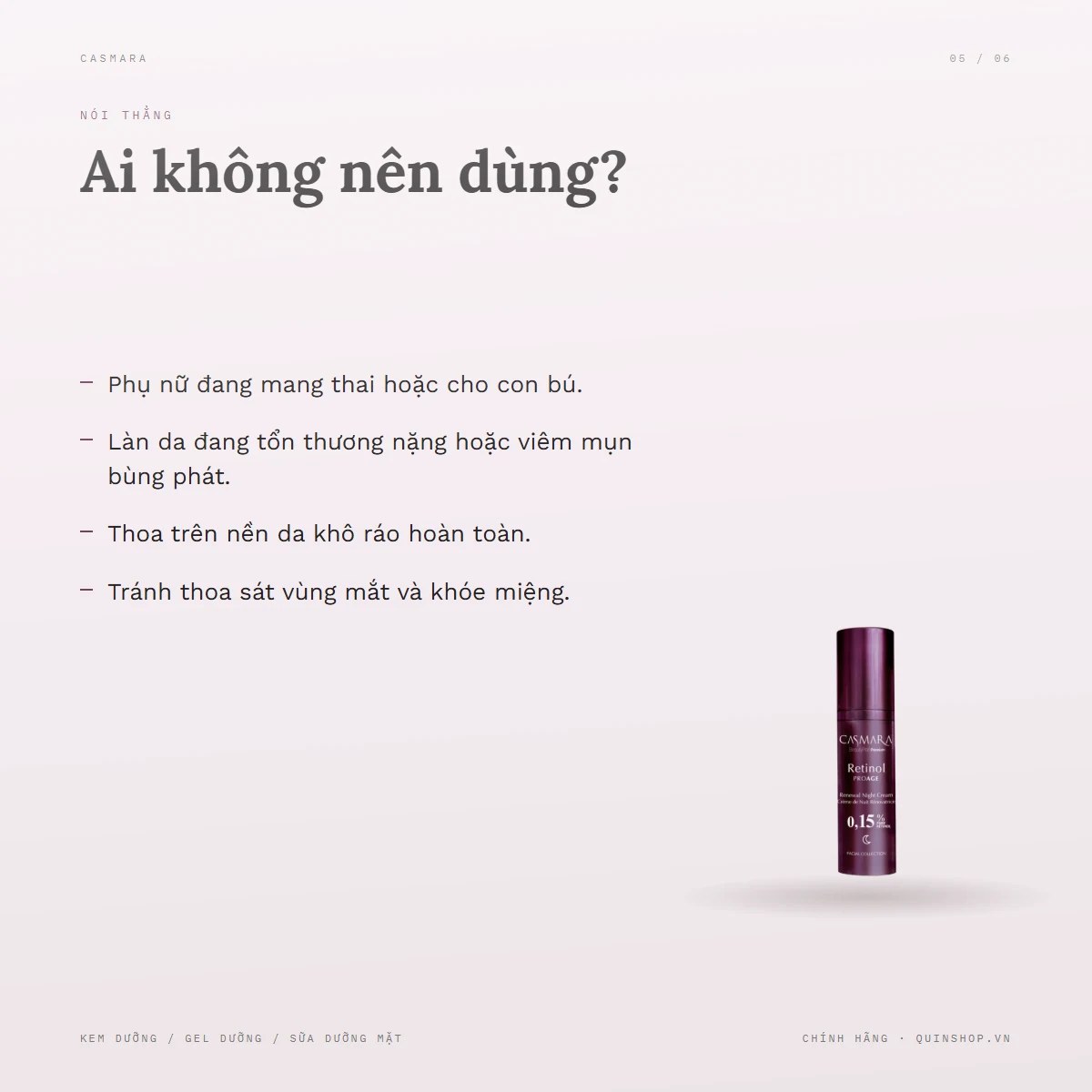 Kem Đặc Trị Casmara Retinol Proage Renewal Night Cream — Ai không nên dùng?