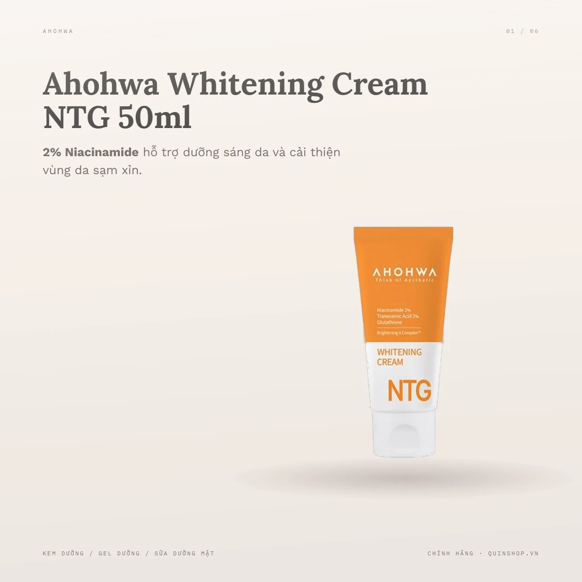 Kem Dưỡng Ahohwa Whitening Cream NTG