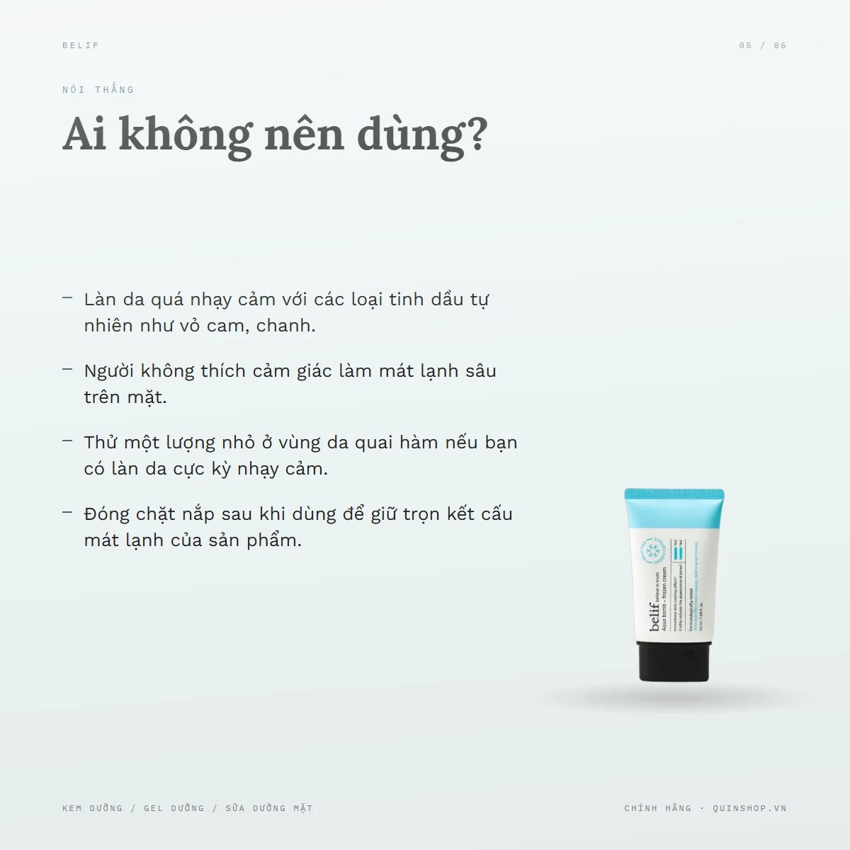 Kem Dưỡng Belif Aqua Bomb - Frozen Cream — Ai không nên dùng?