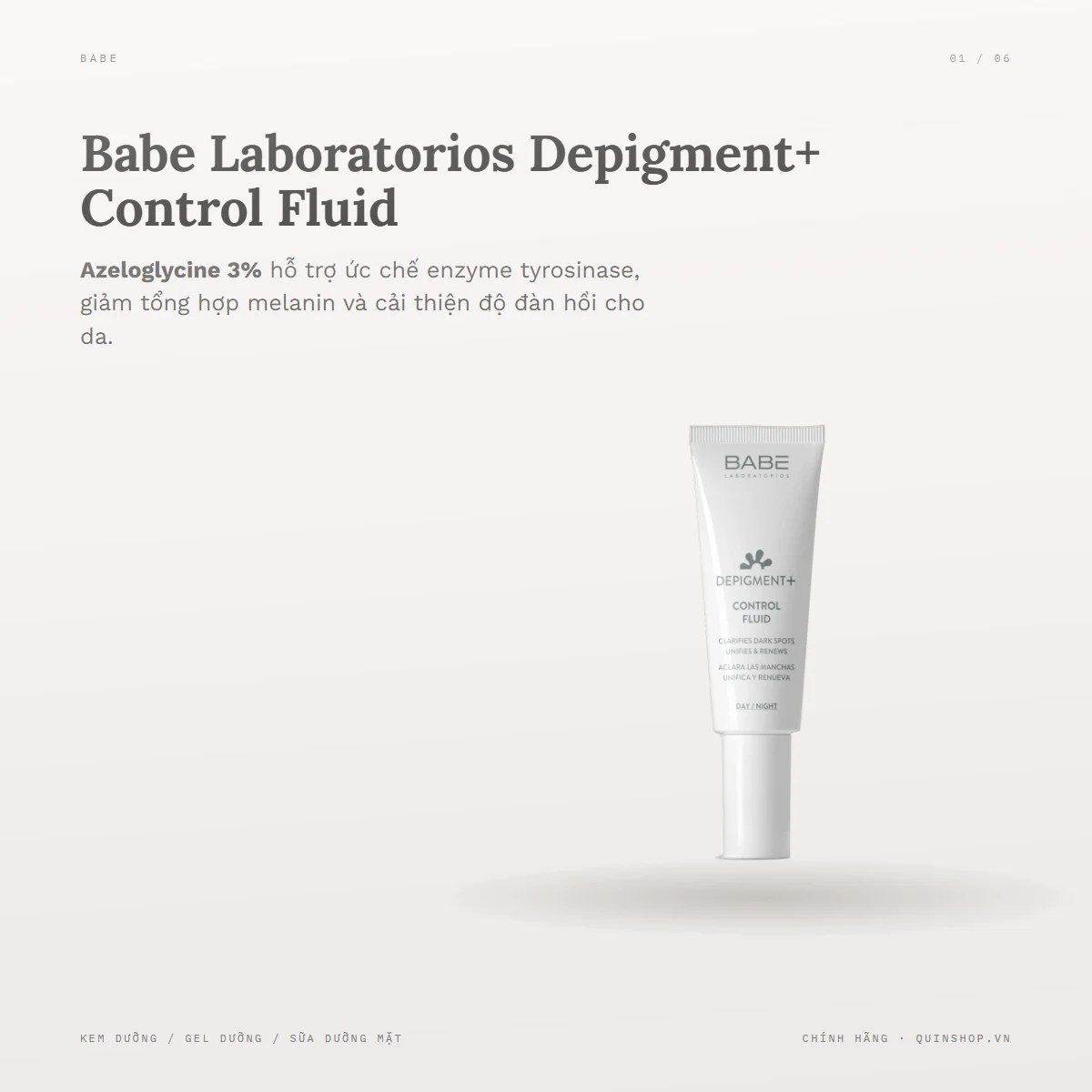 Kem Dưỡng Da Babe Laboratorios Depigment+ Control Fluid
