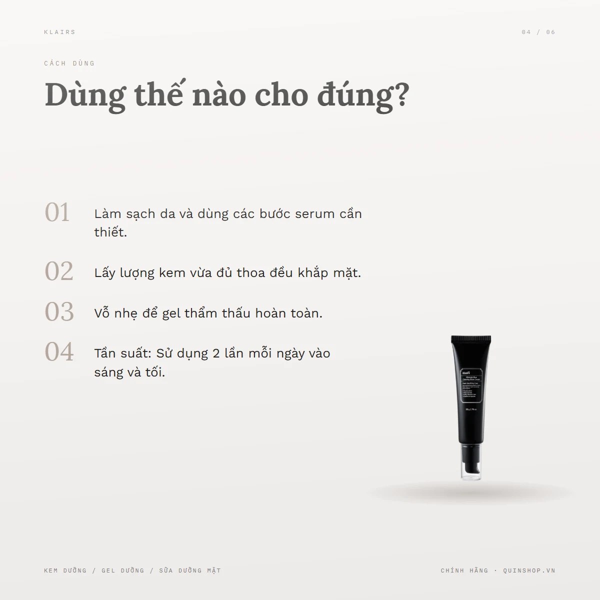 Kem Dưỡng Klairs Midnight Blue Clearing Water Cream — Lưu ý khi sử dụng và bảo quản