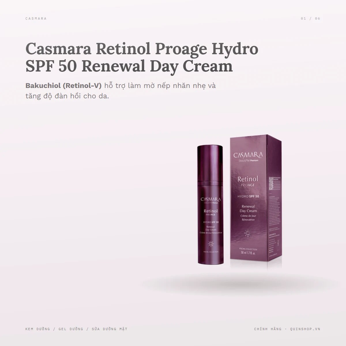 Kem Dưỡng Ngày Casmara Retinol Proage Hydro Spf 50 Renewal Day Cream