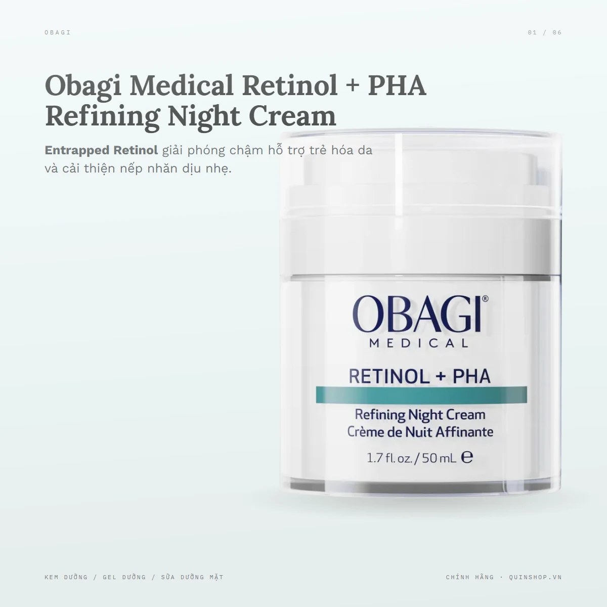 Kem Dưỡng Obagi Medical Retinol + PHA Refining Night Cream