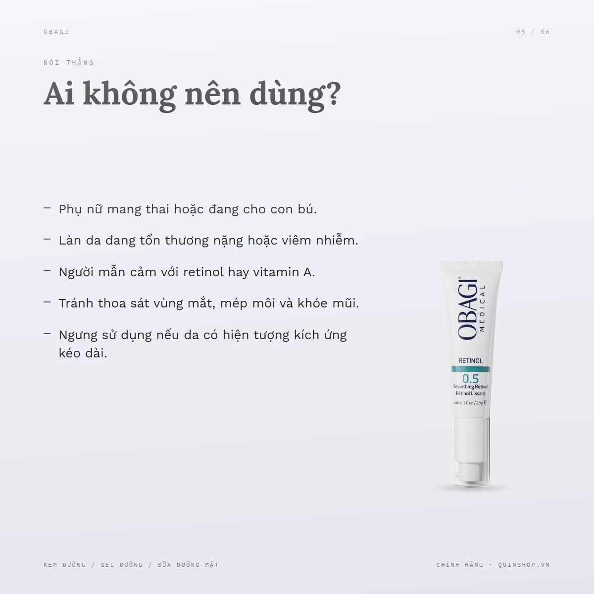 Kem Obagi Medical Retinol 0.5 Cream — Ai không nên dùng?