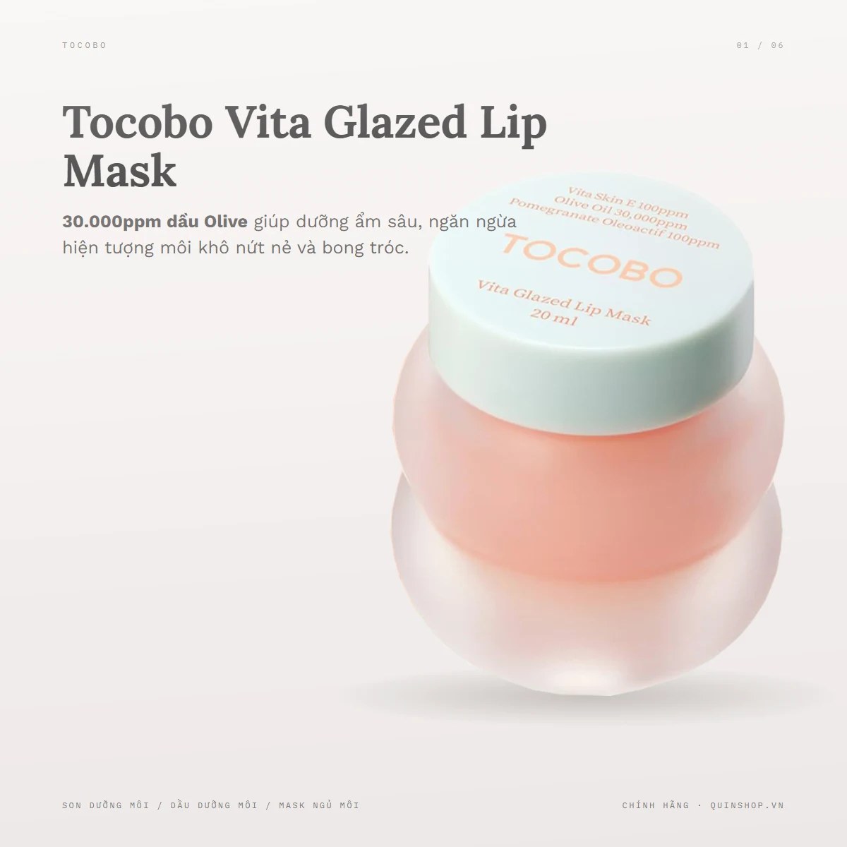 Mặt Nạ Ngủ Môi Tocobo Vita Glazed Lip Mask