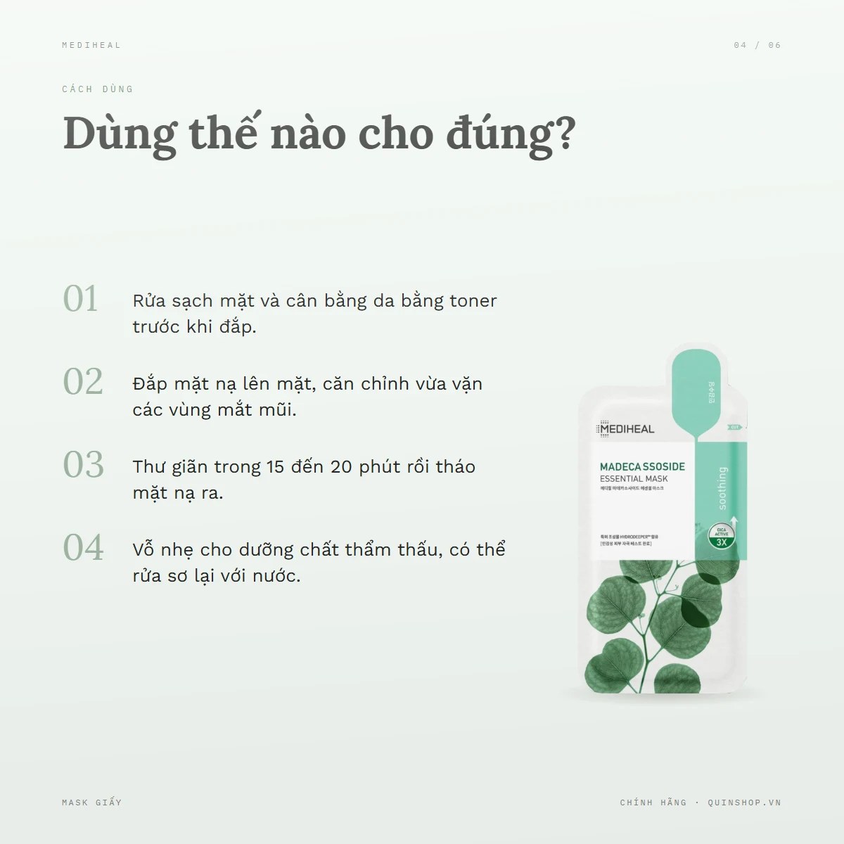 Mặt Nạ Giấy Mediheal Essential Mask — Lưu ý khi sử dụng và bảo quản
