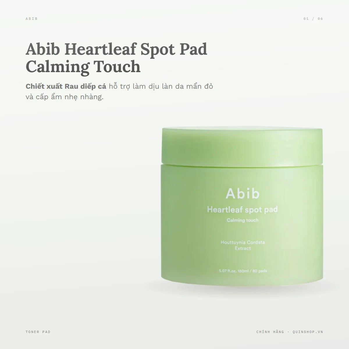 Miếng Bông Dưỡng Abib Heartleaf Spot Calming Pad