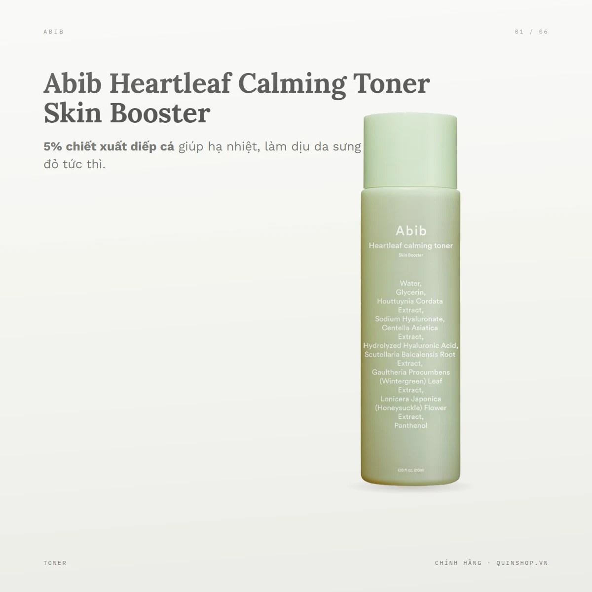 Nước Cân Bằng Abib Heartleaf Calming Toner Skin Booster