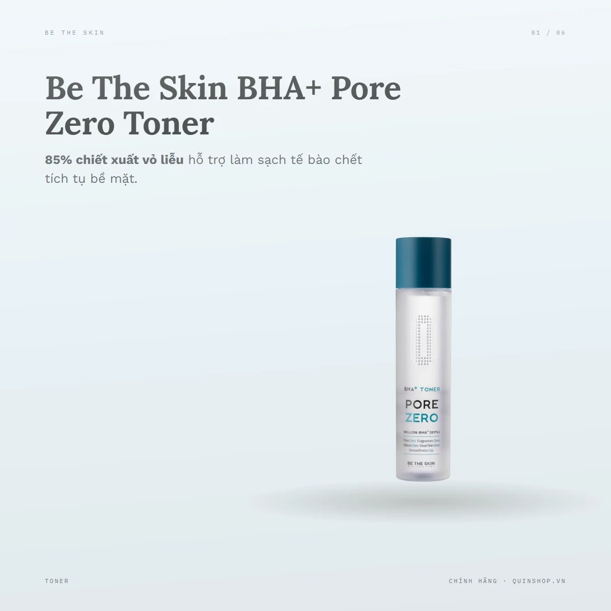 Nước Cân Bằng Be The Skin BHA+ Pore Zero Toner