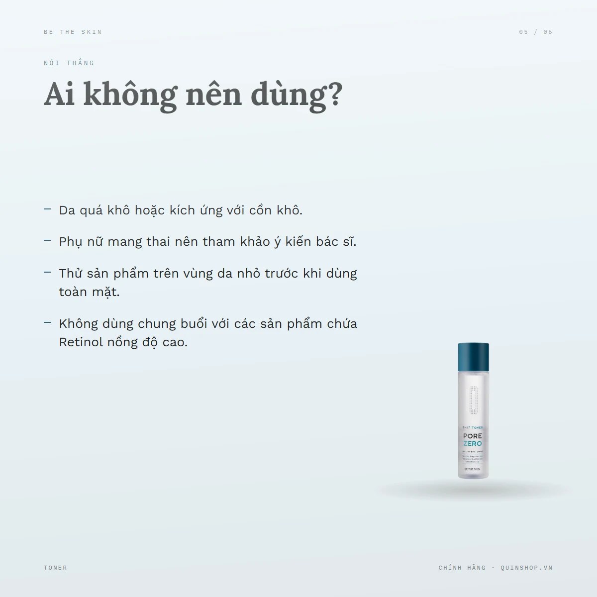 Nước Cân Bằng Be The Skin BHA+ Pore Zero Toner — Ai không nên dùng?
