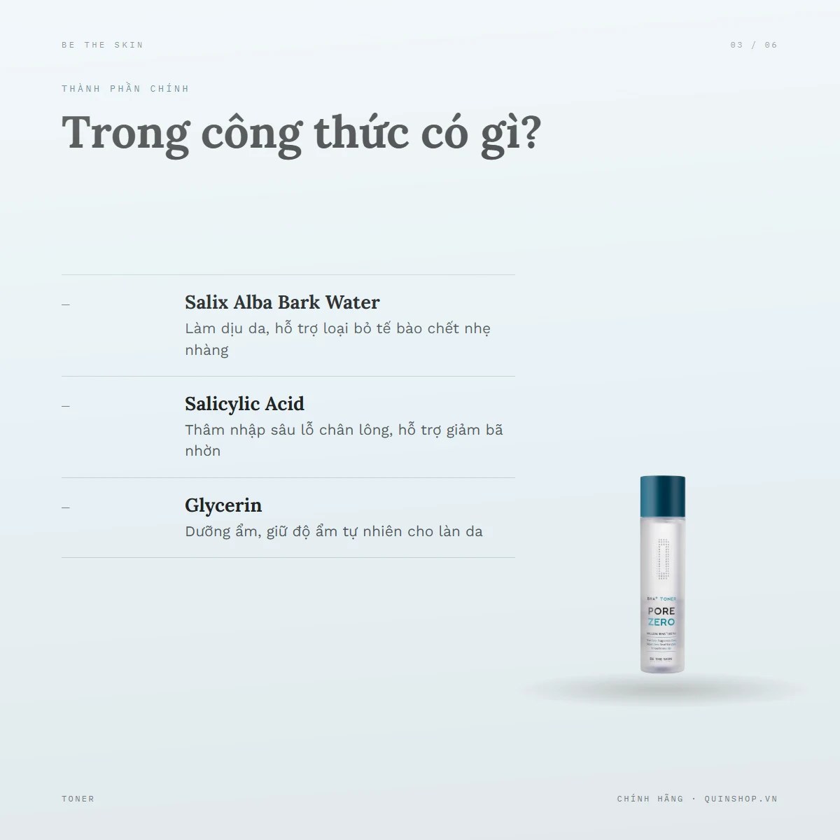 Nước Cân Bằng Be The Skin BHA+ Pore Zero Toner — Bảng thành phần có gì đáng chú ý?