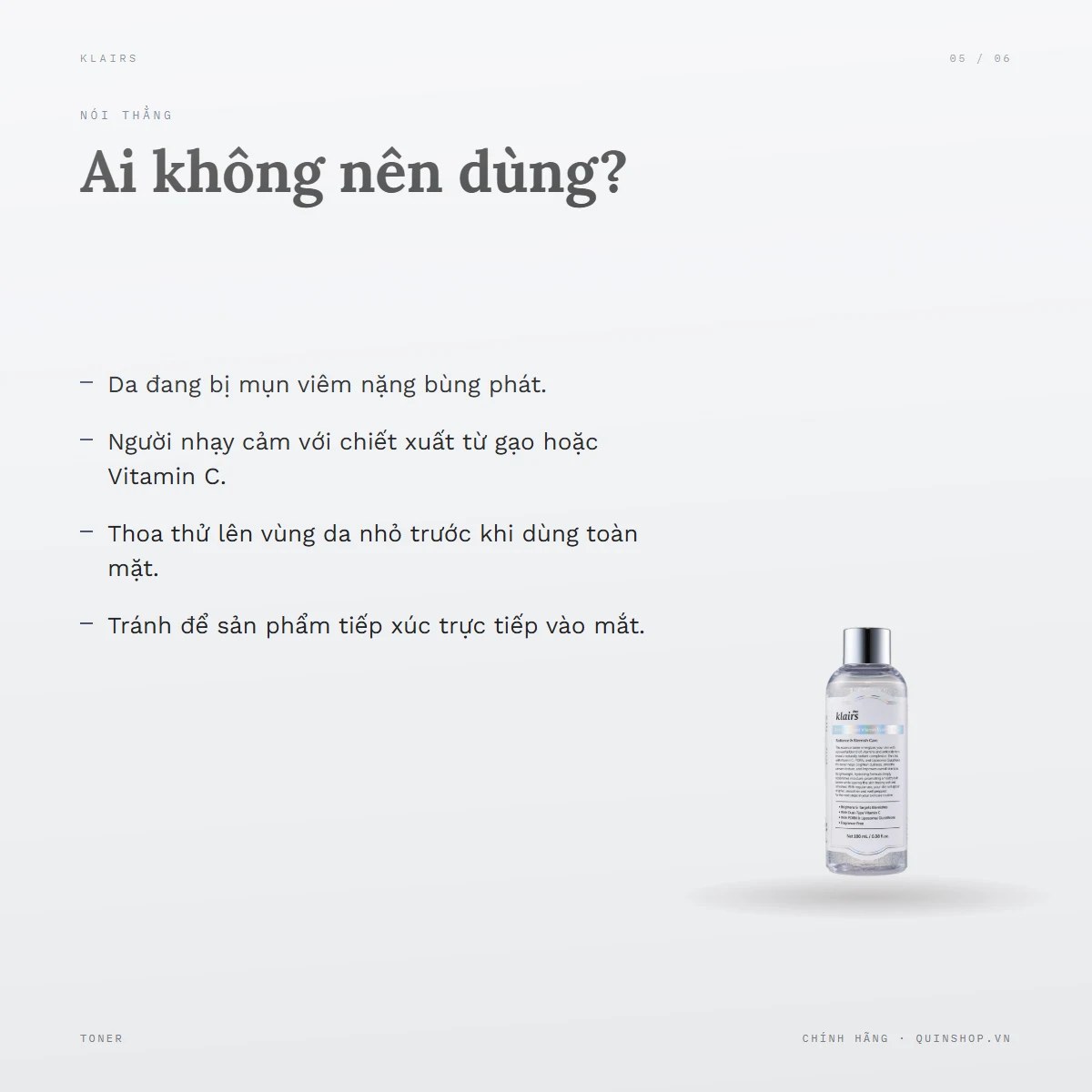 Nước Hoa Hồng Dear, Klairs Freshly Juiced Vitamin Essence Toner — Ai không nên dùng?