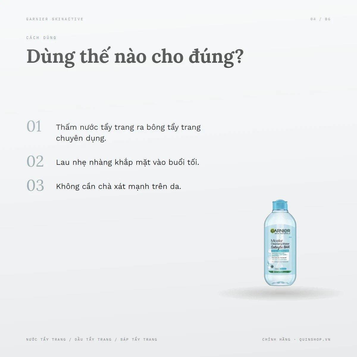 Nước Tẩy Trang Garnier Salicylic BHA Micellar Cleansing Water — Nên sử dụng sản phẩm vào thời điểm nào?