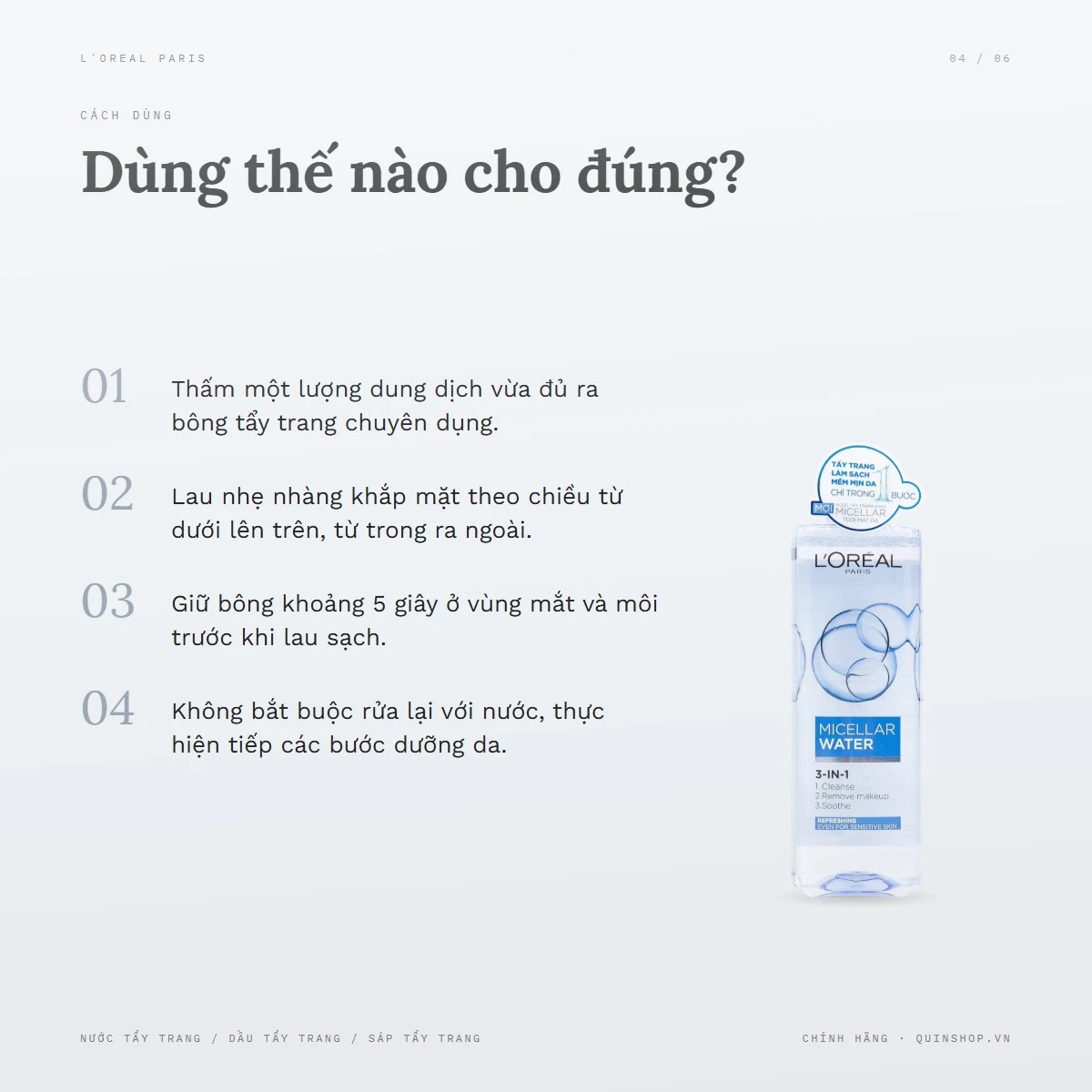 Nước Tẩy Trang Loreal Refreshing Micellar Water — Dùng vào thời điểm nào trong ngày?