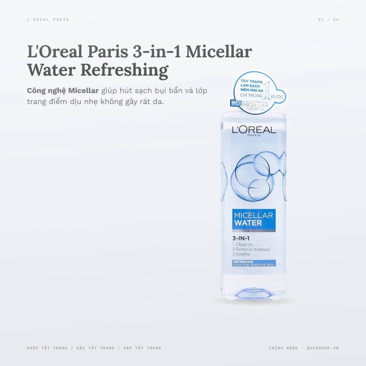 Nước Tẩy Trang Loreal Refreshing Micellar Water