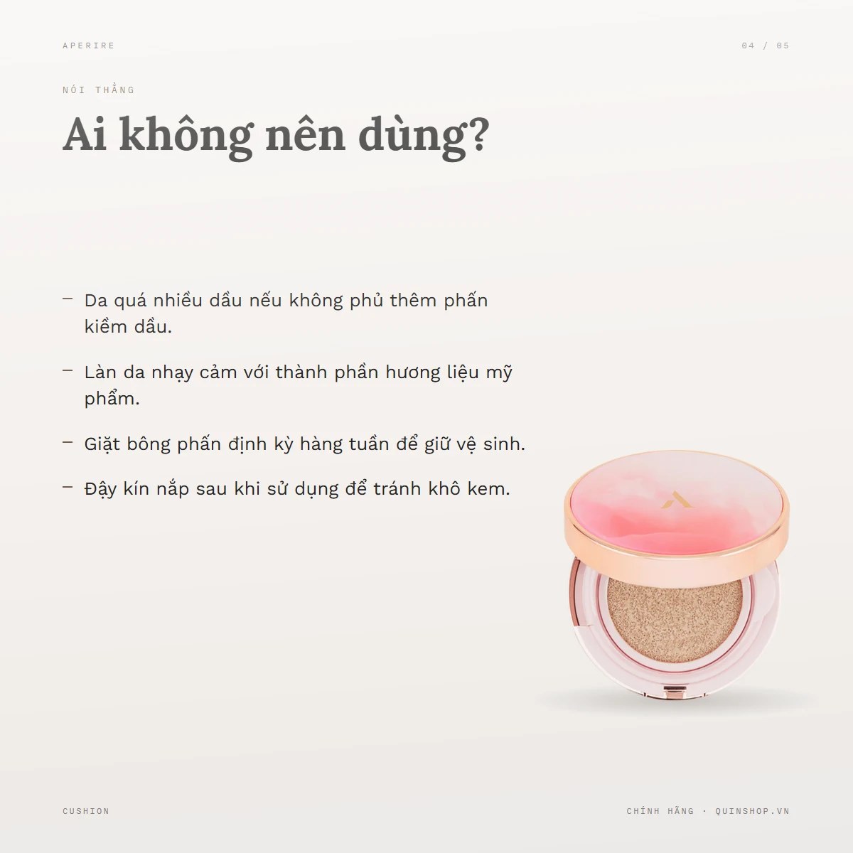 Phấn Nước Aperire Day Dream Cover Cushion — Ai không nên dùng sản phẩm này?