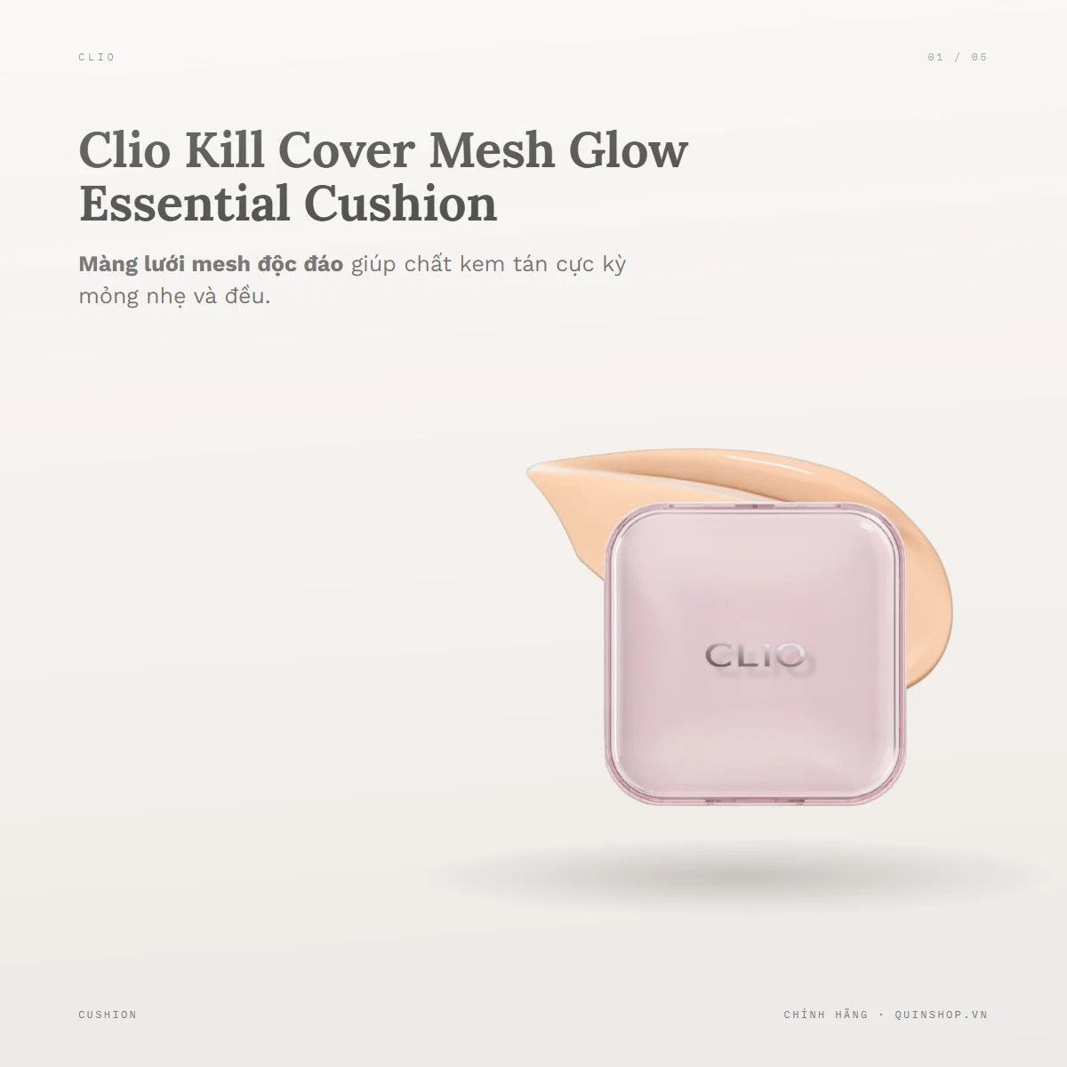 Phấn Nước Clio Kill Cover Mesh Glow Essential Cushion - 23N Ginger