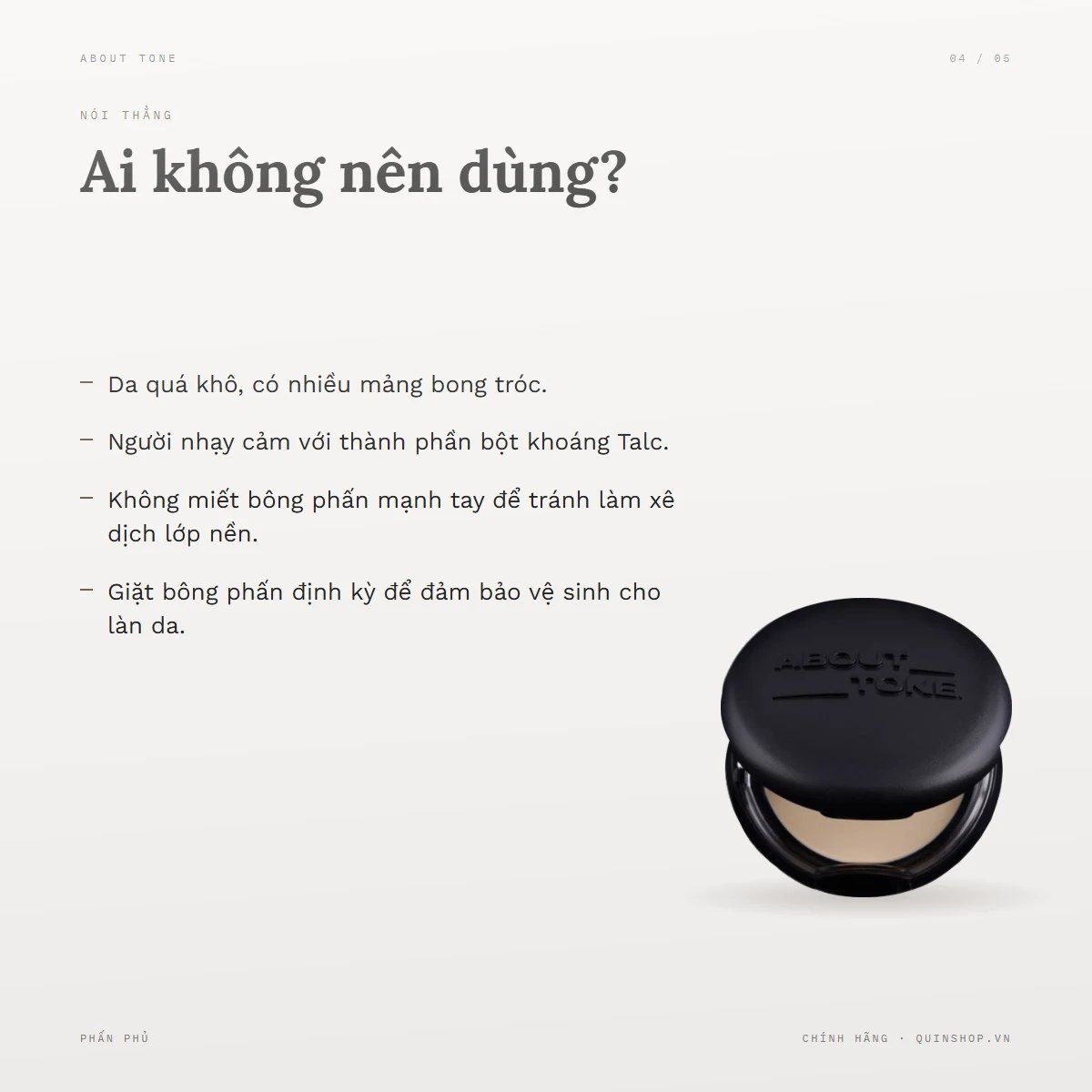 Phấn Phủ About Tone Blur Powder Pact — Ai không nên dùng sản phẩm này?
