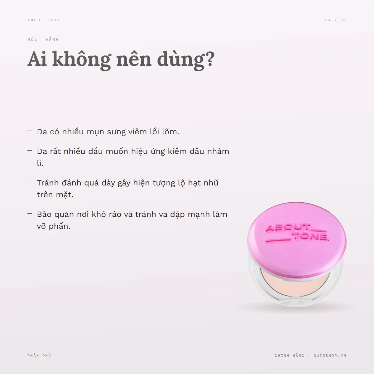 Phấn Phủ About Tone Glow Powder Pact — Ai không nên dùng sản phẩm này?