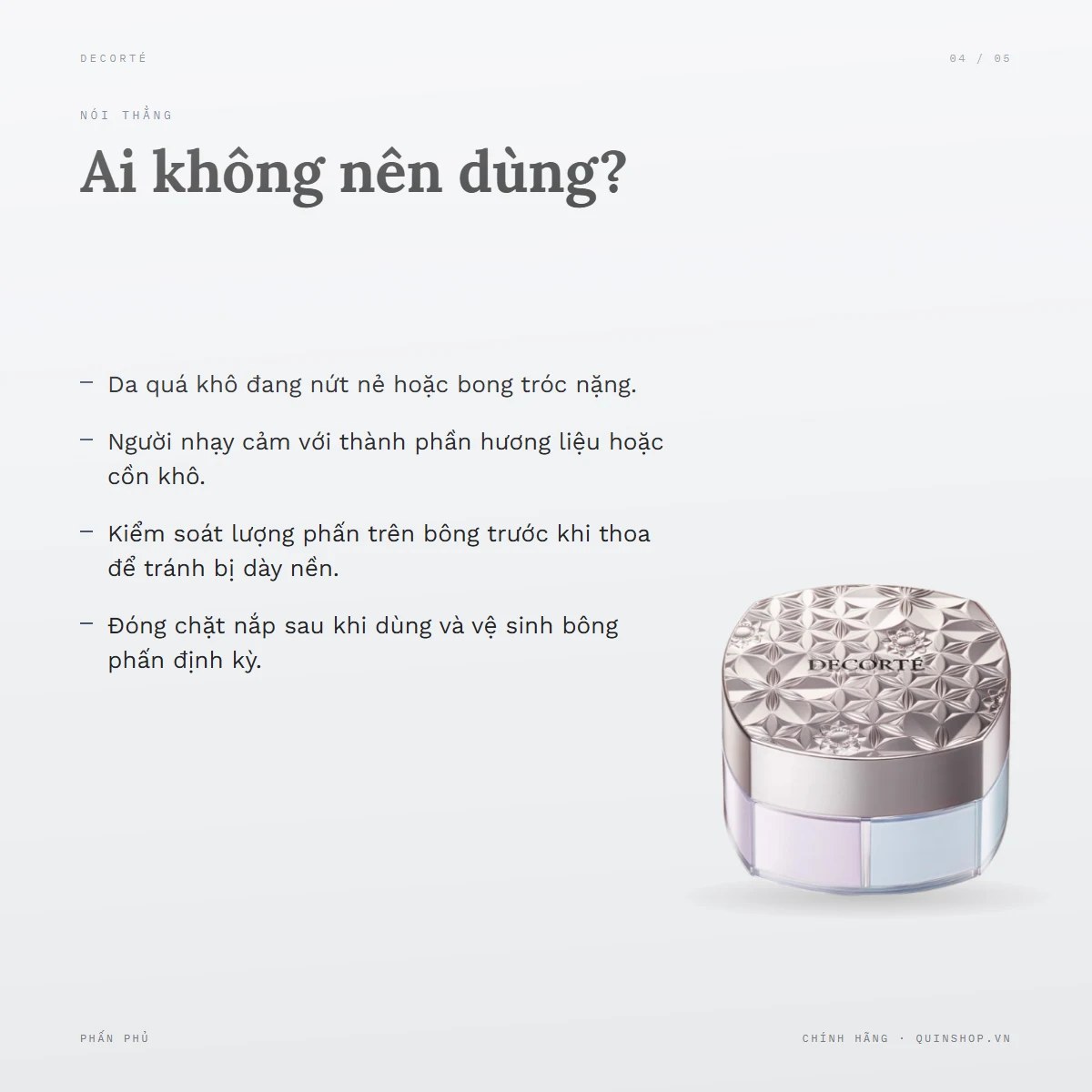 Phấn Phủ Bột Decorté Loose Powder — Ai không nên dùng?