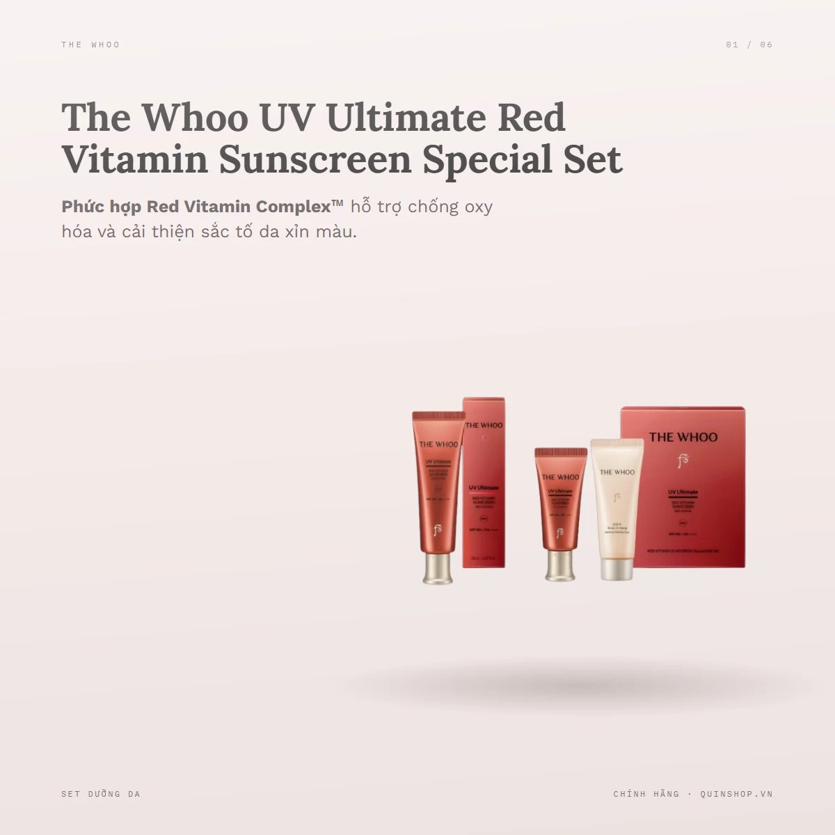 Set Chống Nắng The Whoo UV Ultimate Red Vitamin Sunscreen Special Set