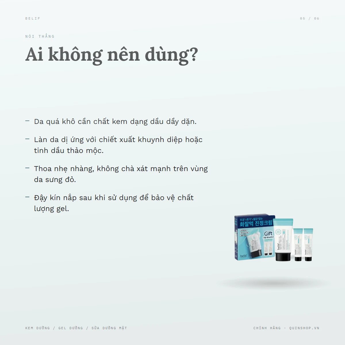Set Kem Dưỡng Belif Aqua Bomb - Frozen Cream Set — Ai không nên dùng?